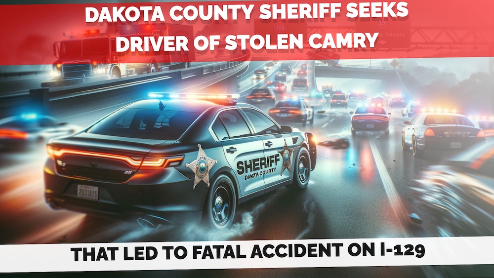 Dakota County Sheriff Seeks Driver of Stolen Camry That Led to Fatal Accident on I-129