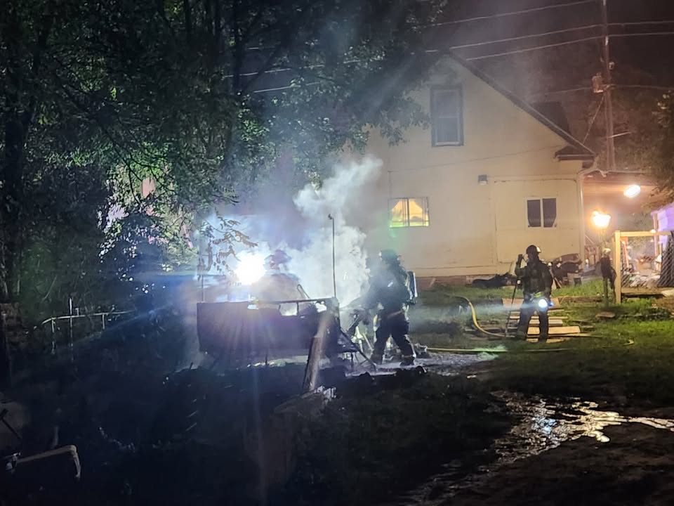 Shed fire Turner and Villa about 10:00 p.m. Saturday night